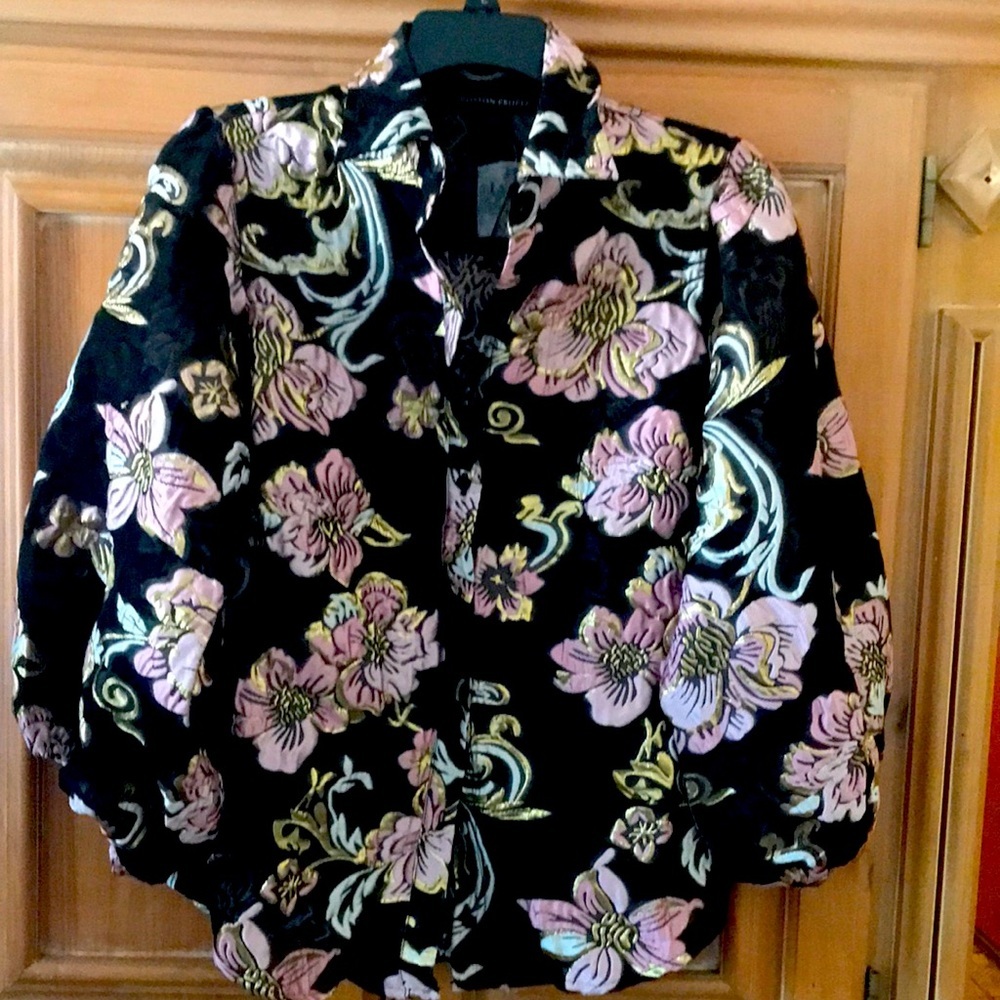 Floral Black Blouse